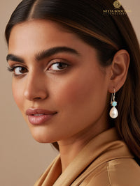 Chandrika 925 Silver Aqua Glow Earrings view 4