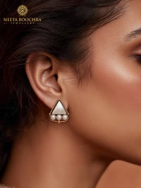 Chandrika 925 Silver Two Tone Aabha Earrings view 1