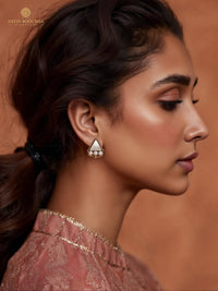 Chandrika 925 Silver Two Tone Aabha Earrings view 4