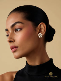 Chandrika 925 Silver Classic Freshwater Pearl Stud Earrings view 4
