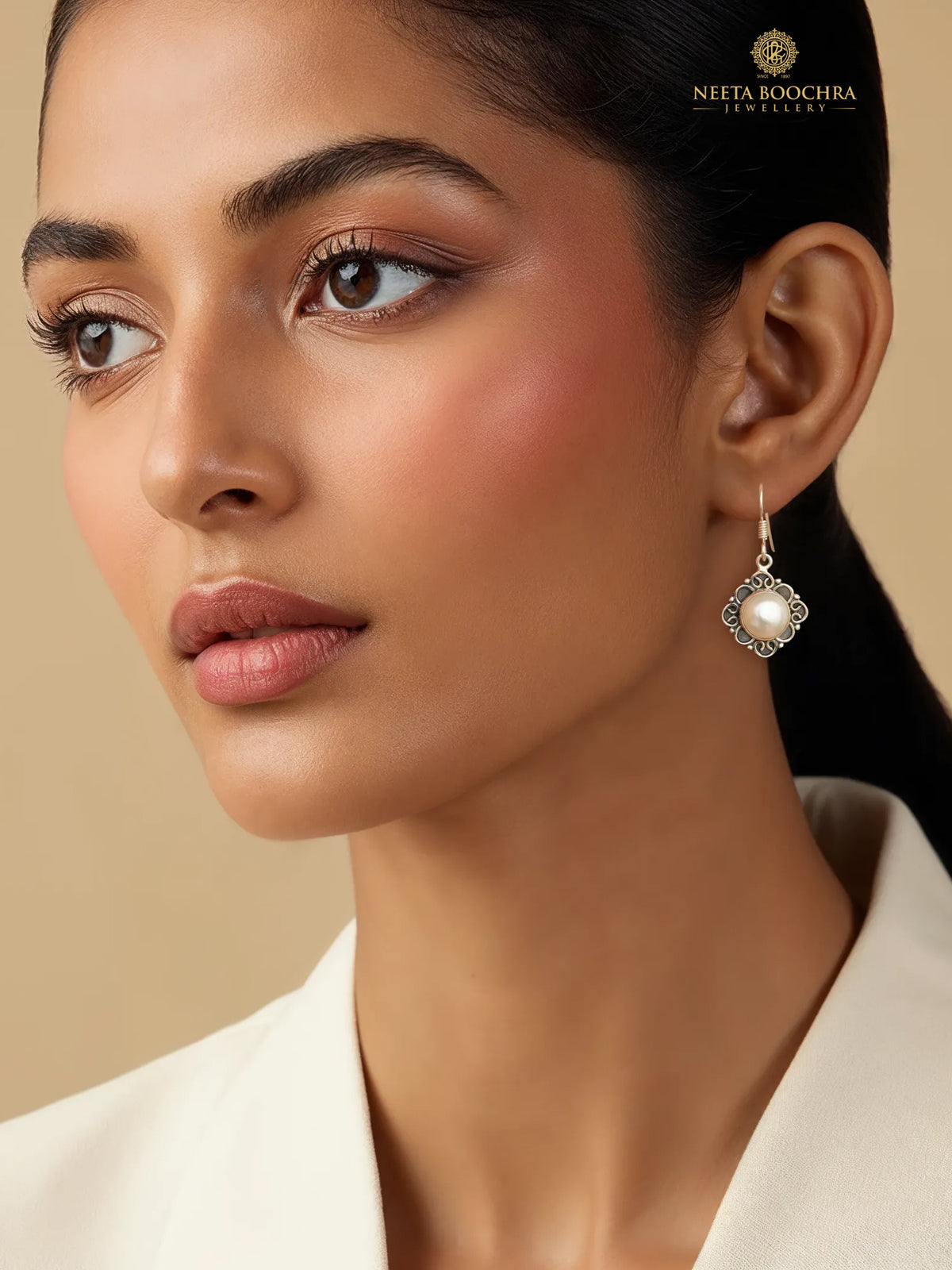 Chandrika 925 Silver Indu Dangler Earrings view 4