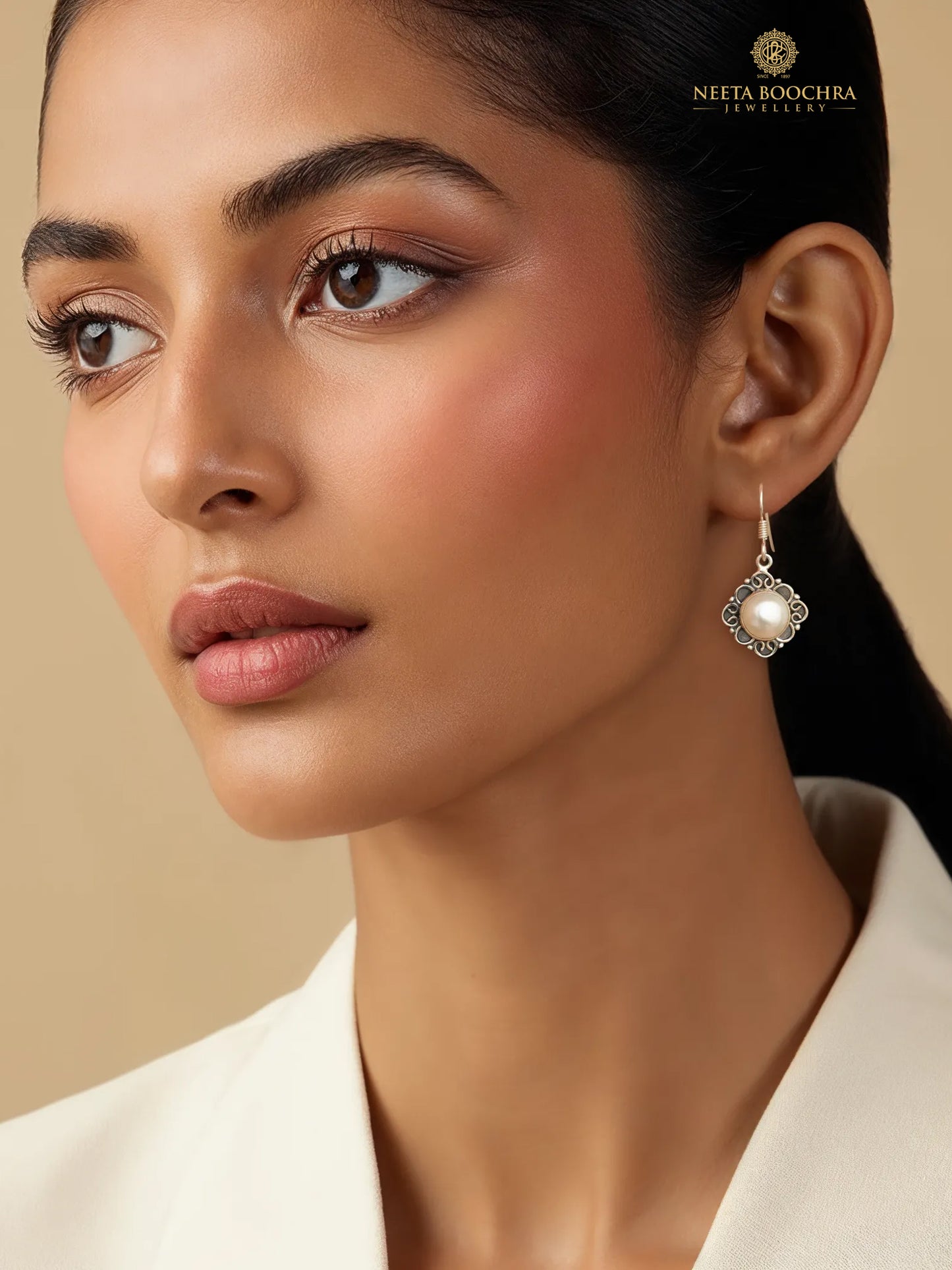 Chandrika 925 Silver Indu Dangler Earrings