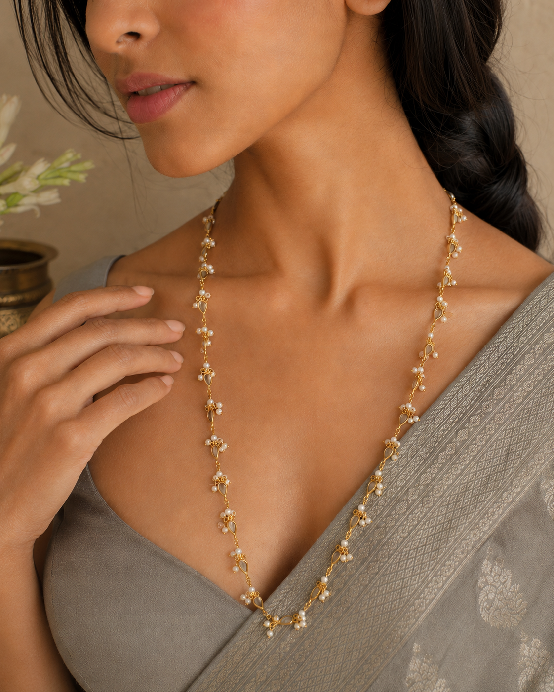 Suhana Pear Crystal Link Haar view 1