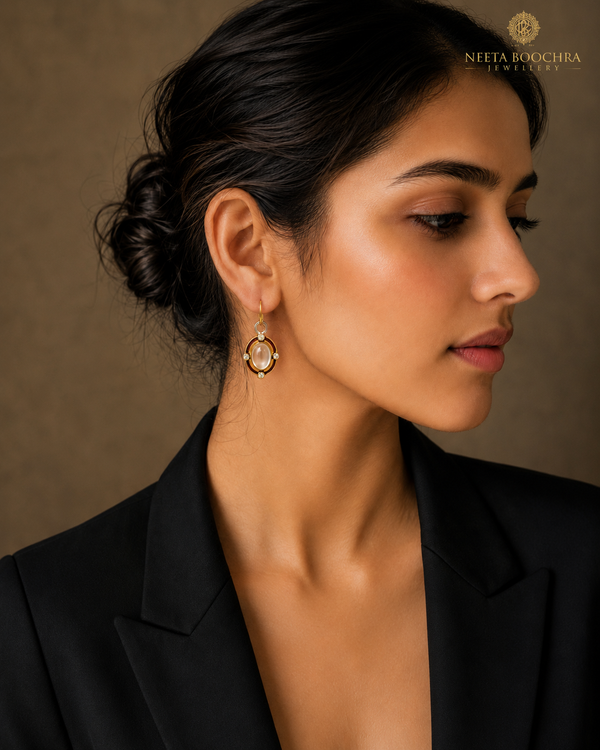Nitya 925 Silver Crystal Earrings with Enamelling alternate