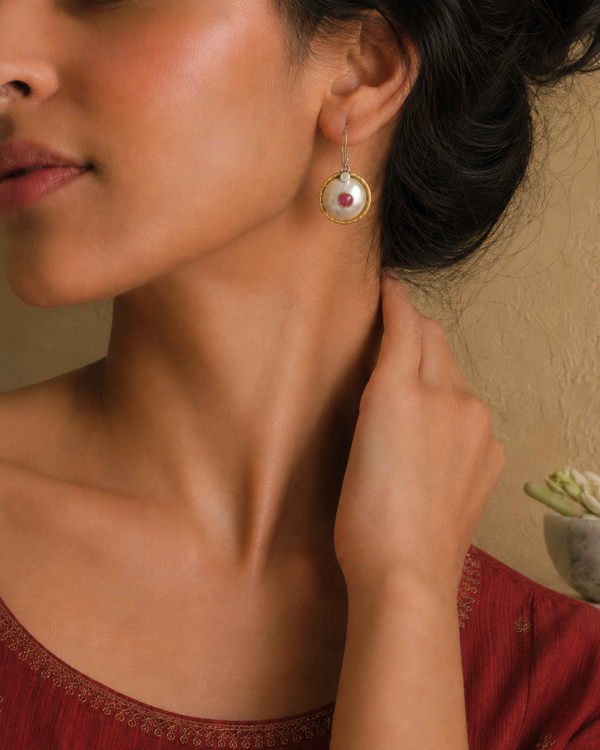 Nitya Two Tone Dangler Earrings