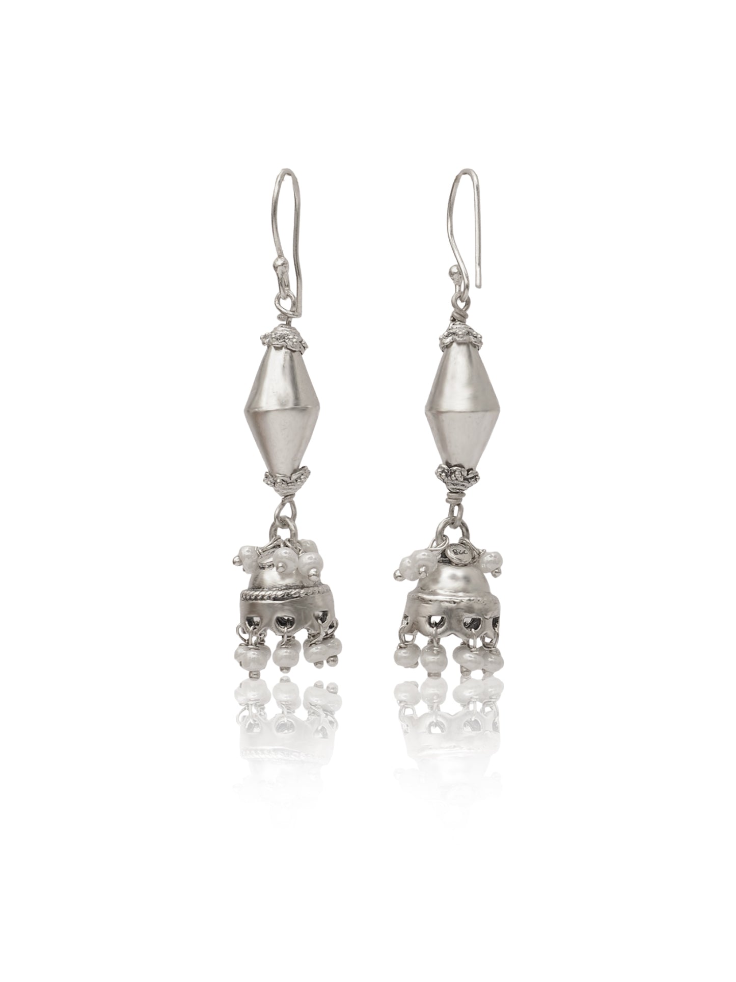 Nitya 925 Silver Dholki Designer Silver Jhumki