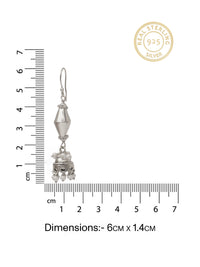 Rajwada Dholki 925 Silver Jhumki with Pearl view 5