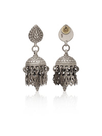 Rajwada Antique 925 Silver Jhumki with Designer Ghungroos view 3