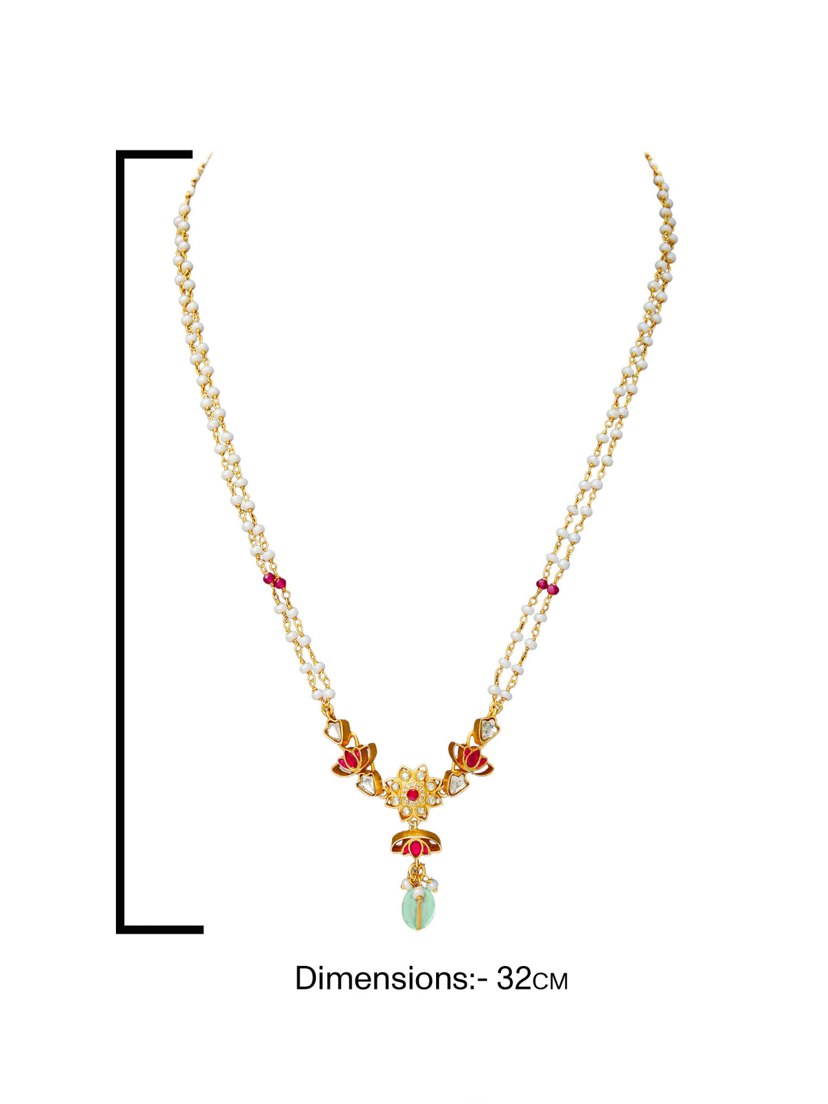 925 Silver Gold Plated Padmavati Lotus Kundan Necklace view 5