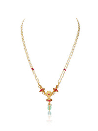925 Silver Gold Plated Padmavati Lotus Kundan Necklace view 3