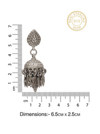 Rajwada Antique 925 Silver Jhumki with Designer Ghungroos view 5