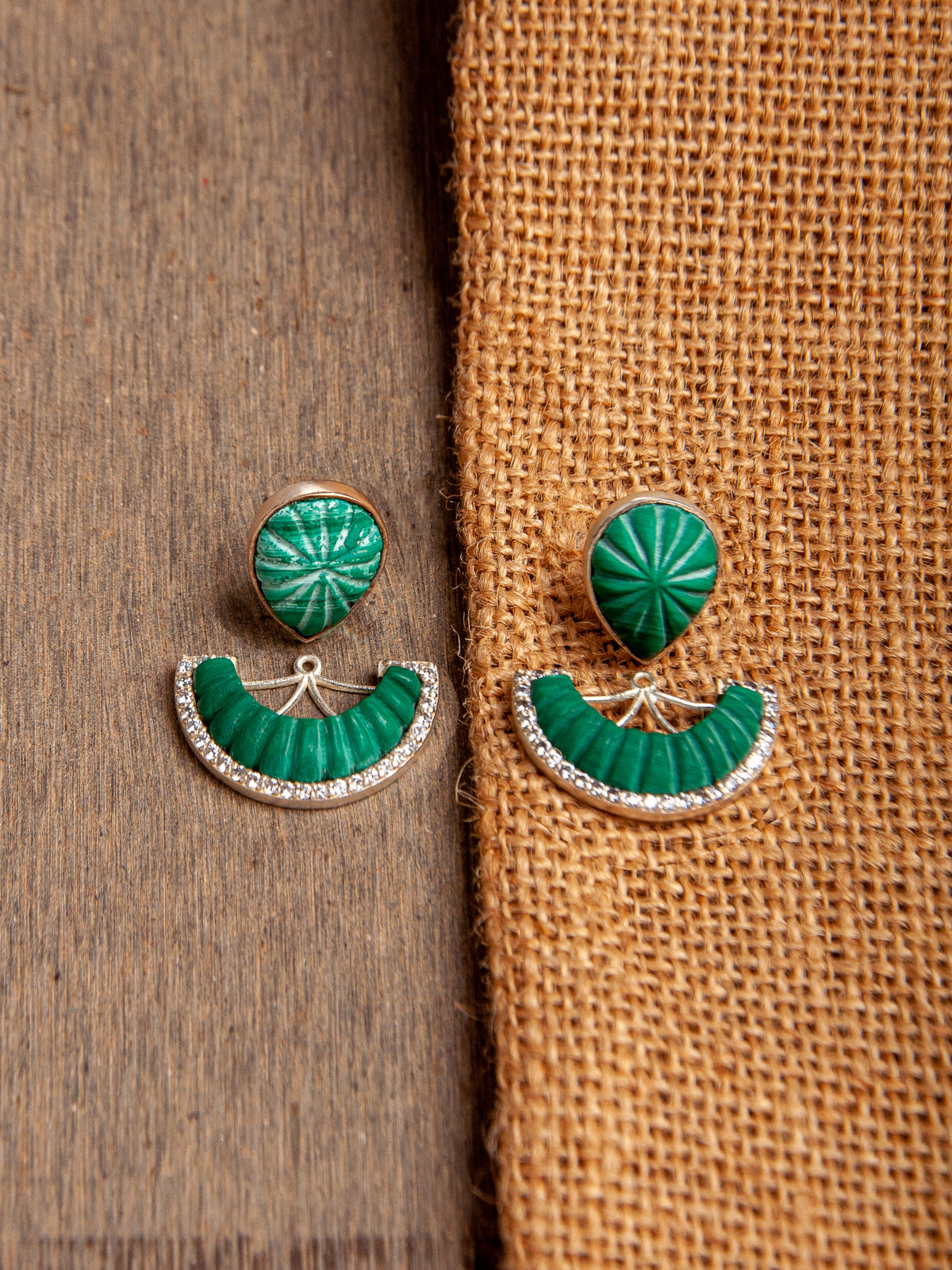Dual Glam – Malachite Luxe Convertible Earrings view 3
