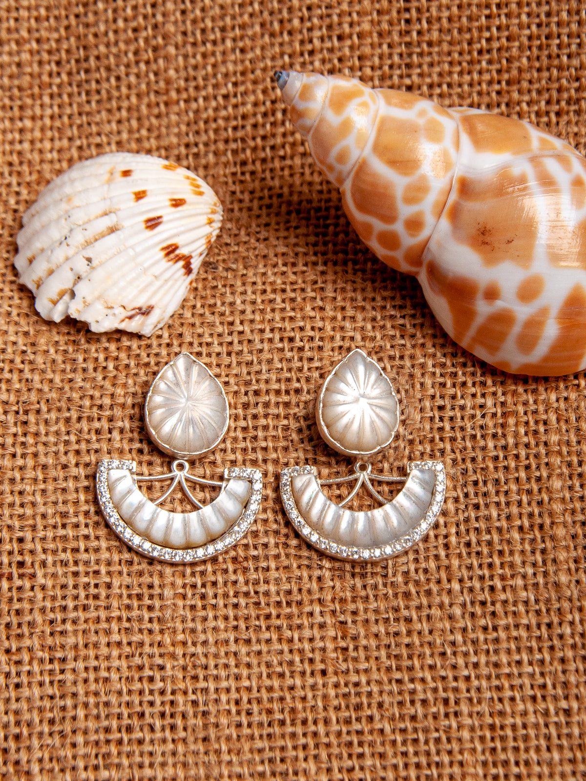 Dual Glam – Mother of Pearl Luxe Convertible Earrings view 3