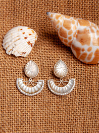 Dual Glam – Mother of Pearl Luxe Convertible Earrings view 3