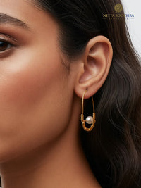 Chandrika 925 Silver Gold Plated Baali Hoops view 1