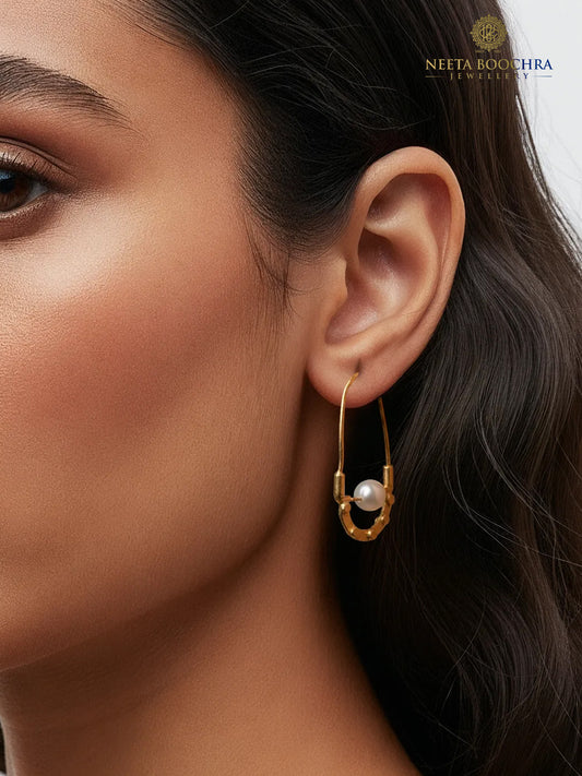 Chandrika 925 Silver Gold Plated Baali Hoops