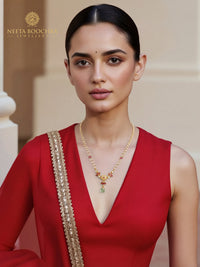 925 Silver Gold Plated Padmavati Lotus Kundan Necklace view 4
