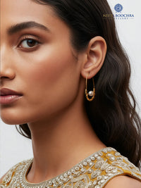 Chandrika 925 Silver Gold Plated Baali Hoops view 4