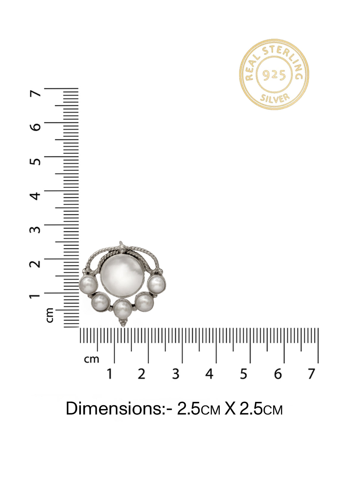 Chandrika 925 Silver Shweta Pearl Stud Earrings view 5