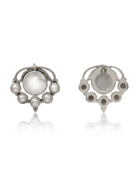 Chandrika 925 Silver Shweta Pearl Stud Earrings view 3