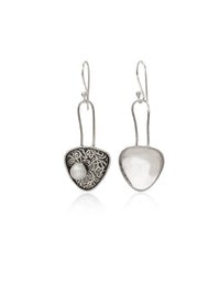 Chandrika 925 Silver Mukta Dangler Earrings view 3