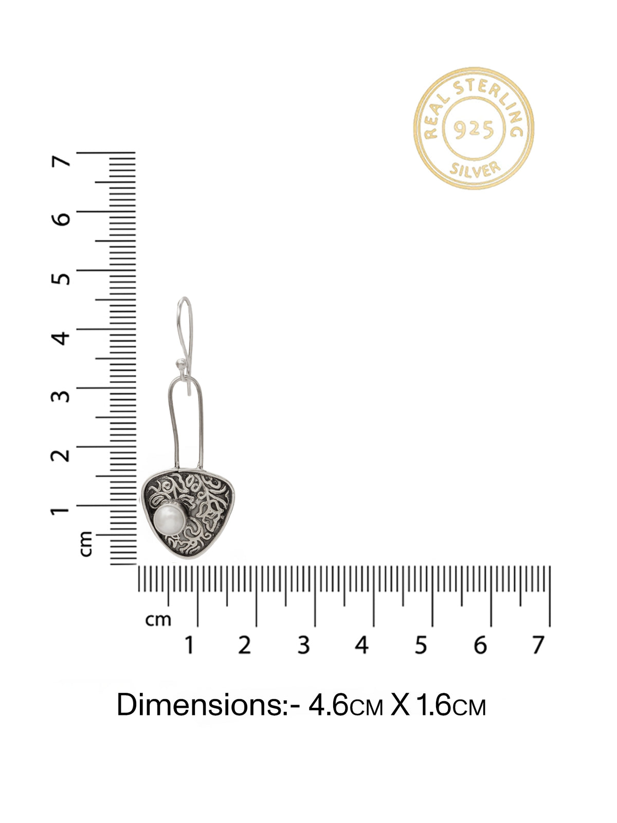 Chandrika 925 Silver Mukta Dangler Earrings view 5