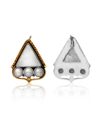 Chandrika 925 Silver Two Tone Aabha Earrings view 3