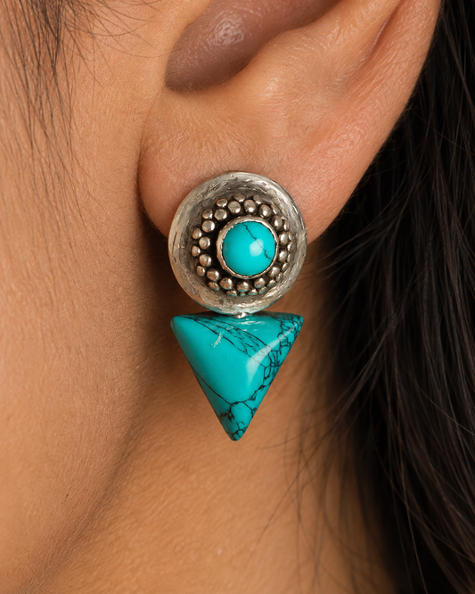 The Tribhuj — 925 sterling silver earrings from The Aaj Edit by Neeta Boochra, Jaipur