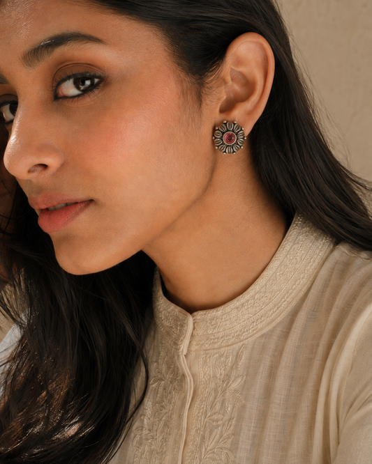 The Mridul — handcrafted 925 sterling silver earring by Neeta Boochra, Jaipur