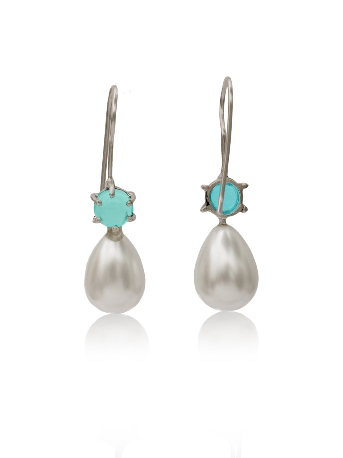 Chandrika 925 Silver Aqua Glow Earrings view 3