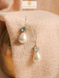 Chandrika 925 Silver Aqua Glow Earrings view 2