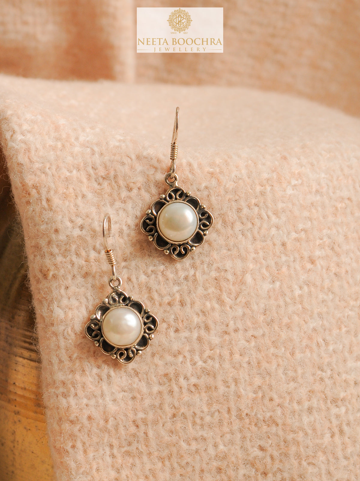 Chandrika 925 Silver Indu Dangler Earrings view 2