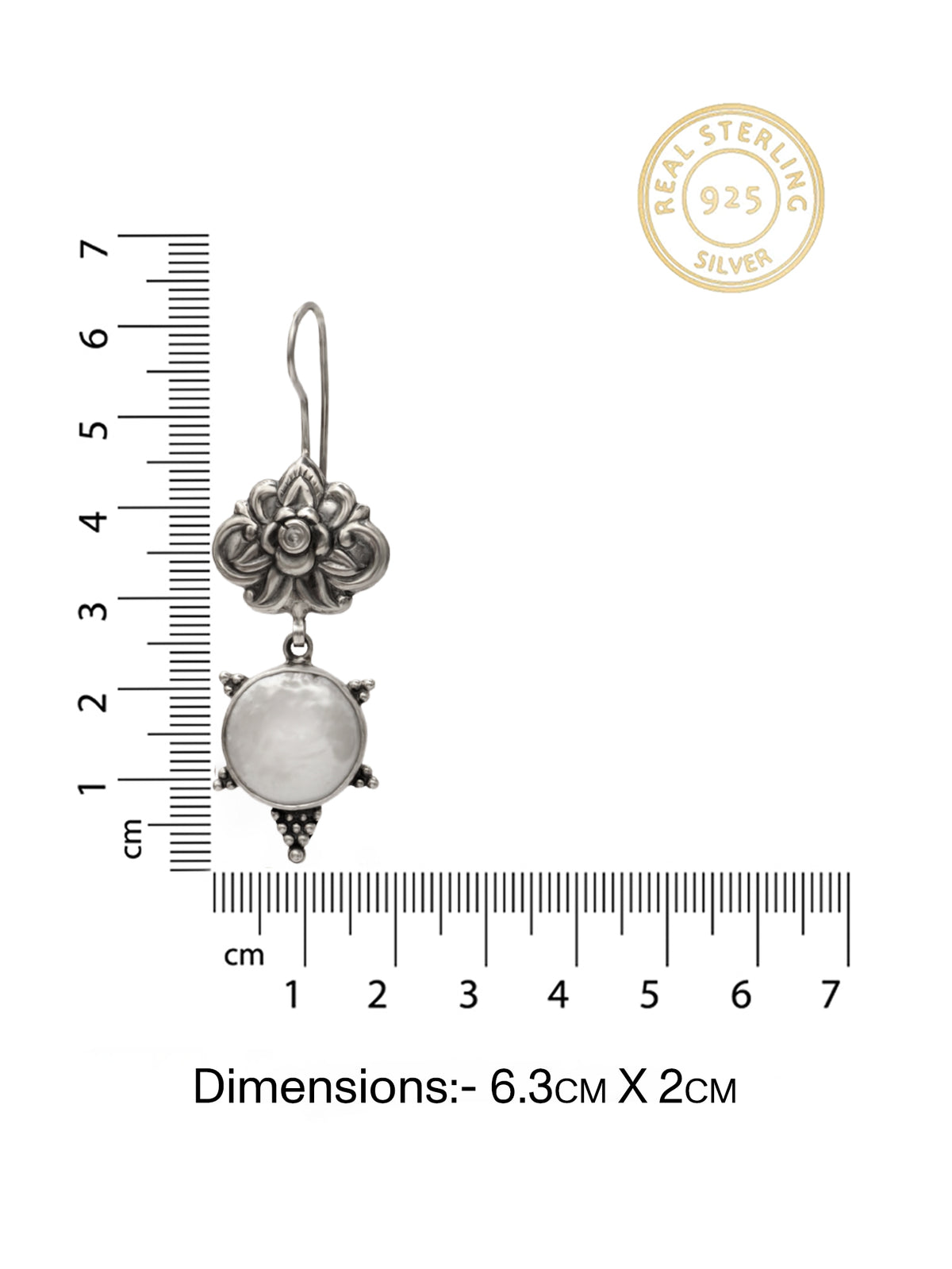 Chandrika 925 Silver Aabha Dangler Earrings view 5