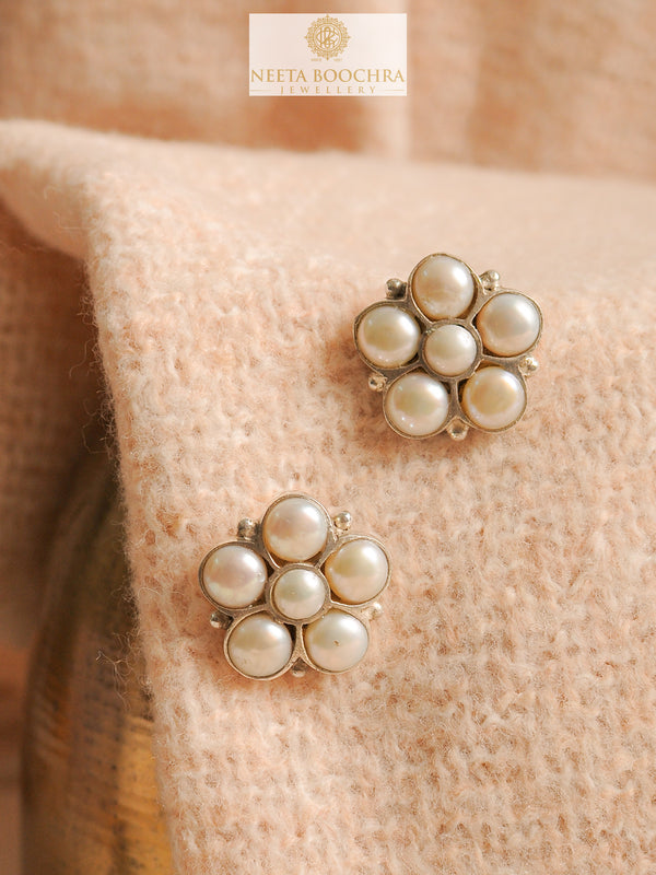 Chandrika 925 Silver Classic Freshwater Pearl Stud Earrings alternate