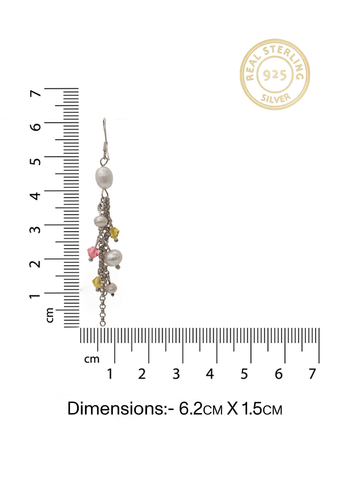 Chandrika 925 Silver Multicolor Dangler Earrings view 5