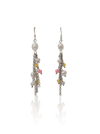 Chandrika 925 Silver Multicolor Dangler Earrings view 3