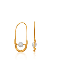 Chandrika 925 Silver Gold Plated Baali Hoops view 3