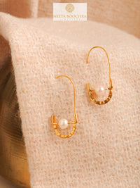 Chandrika 925 Silver Gold Plated Baali Hoops view 2