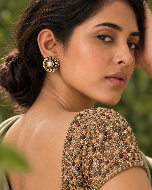 The Phool Stambh — 925 sterling silver earrings by Neeta Boochra, Jaipur