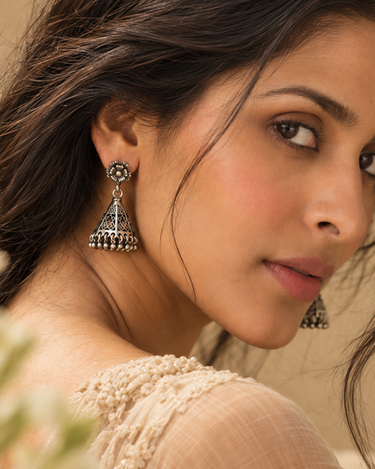 The Jhumka — 925 sterling silver earrings by Neeta Boochra, Jaipur