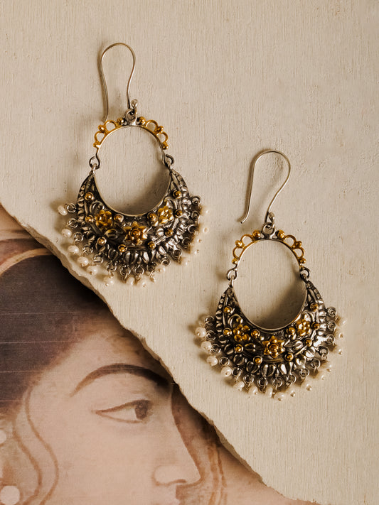 The Chand Jhalar — 925 sterling silver earrings by Neeta Boochra, Jaipur