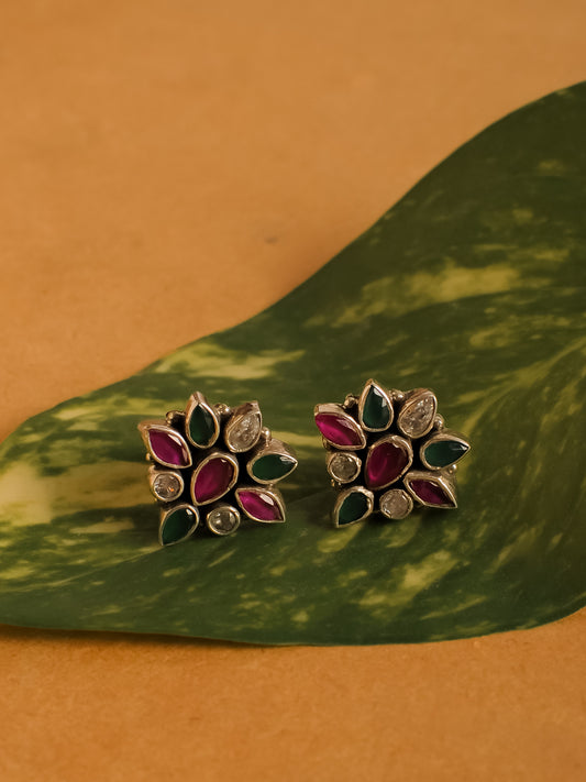 The Ratna Phool — 925 sterling silver earrings by Neeta Boochra, Jaipur