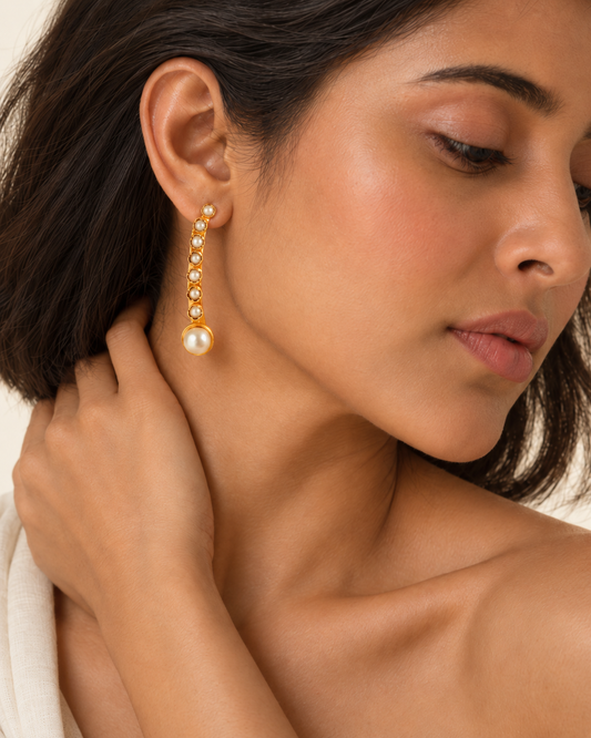 The Moti Stambh — 925 sterling silver earrings by Neeta Boochra, Jaipur