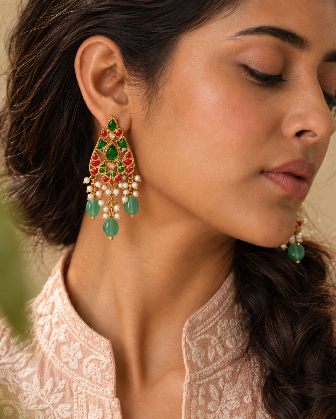 The Sheetal Panna Studs view 2