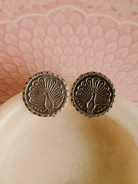 The Mayur Mandal — 925 sterling silver earrings by Neeta Boochra, Jaipur