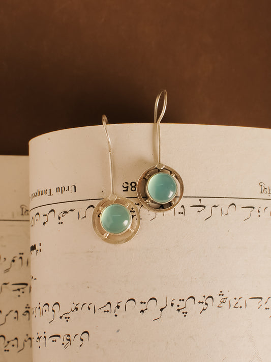 The Aqua Bindi — 925 sterling silver earrings from The Aaj Edit by Neeta Boochra, Jaipur