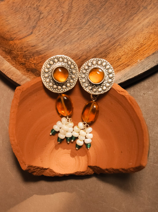 The Kesari Jhalar — 925 sterling silver earrings by Neeta Boochra, Jaipur