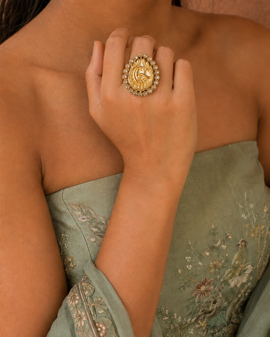The Mandira Ring — handcrafted 925 sterling silver ring by Neeta Boochra, Jaipur