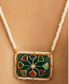925 Silver Necklace with Green Onyx and Kundan