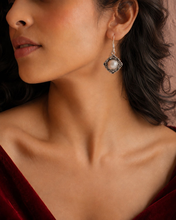 Chandrika 925 Silver Indu Dangler Earrings
